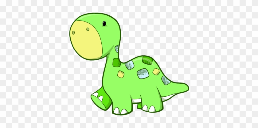 Green And Blue Baby Dinosaur Wall Decal - Baby Dinosaur Cartoon #1088414