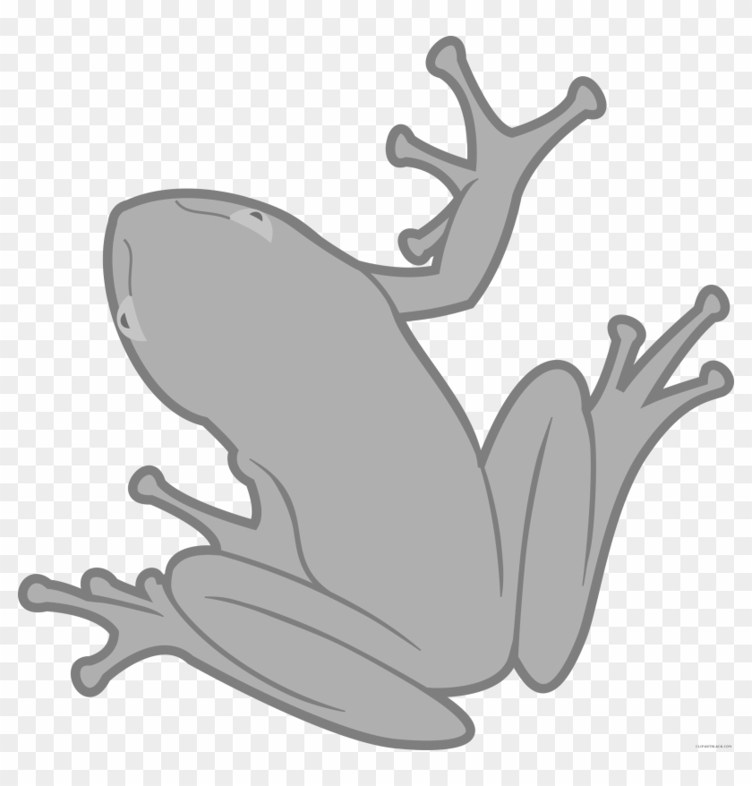 Grayscale Frog Animal Free Black White Clipart Images - Custom Green Frog Shower Curtain #1088569