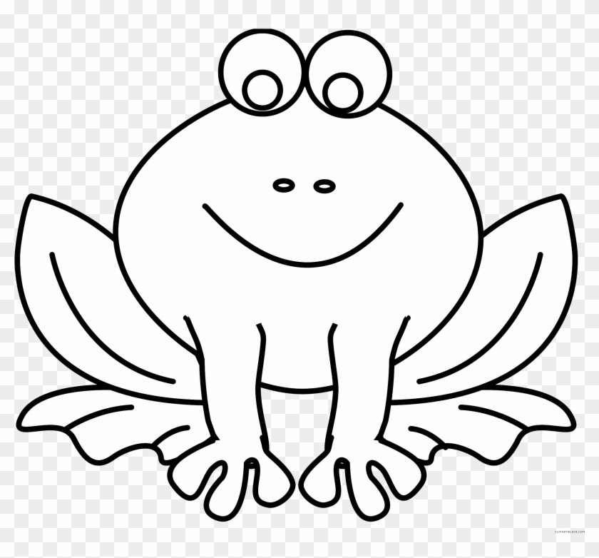 Frog Animal Free Black White Clipart Images Clipartblack - Frog Outline Clipart #1088583