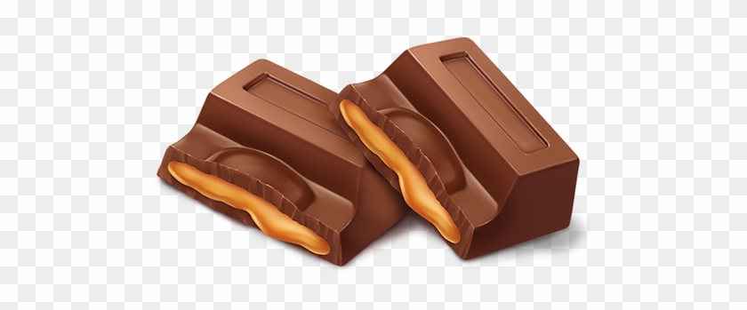 Illustration Of Piece Tablet Chocolate Filled Caramel - Filled Chocolate Tablet #1088691