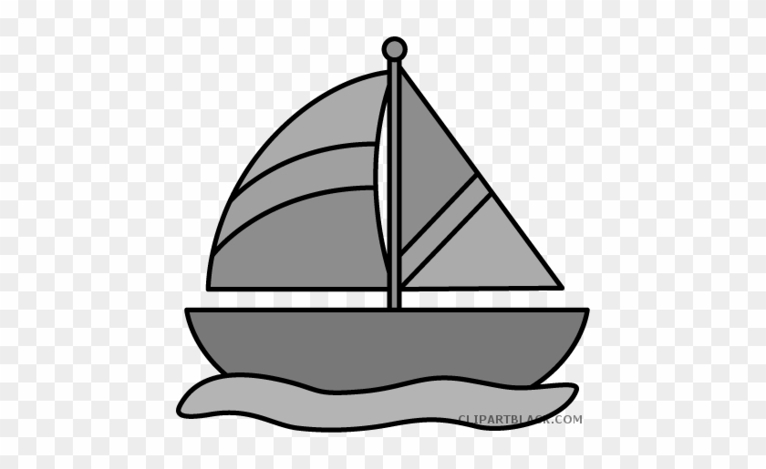 Sailboat Transportation Free Black White Clipart Images - Boat Clipart Black And White #1088727