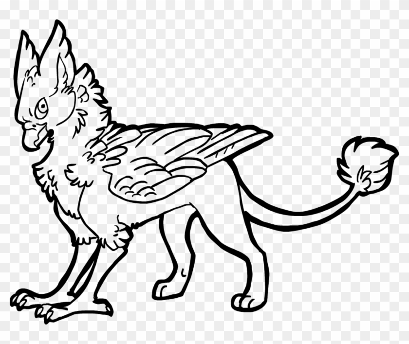 Line Art Drawing - Gryphon Lineart #1088735