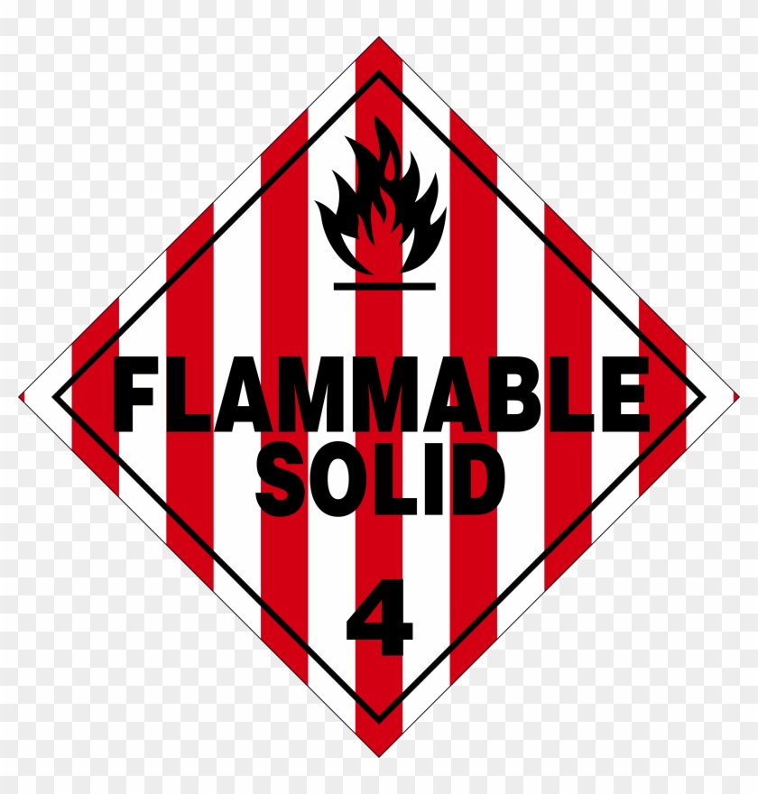 Photos Of Hazmat Symbols Clip Art Medium Size - Flammable Solid 4.1 Placard #1088846