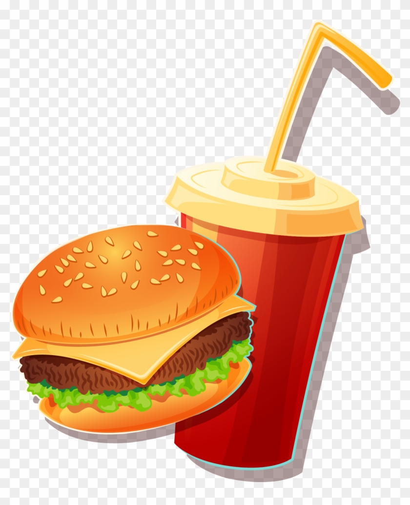 Hamburger Cheeseburger Fast Food Veggie Burger Junk - Cartoon #1088906