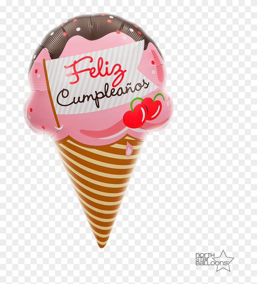 Feliz Cumpleaños Ice Cream Cone 37 In - Feliz Cumpleaños Ice Cream Cone 37 In #1088911