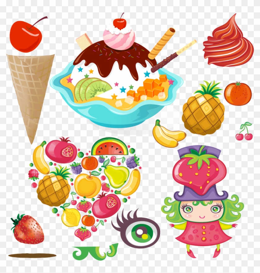 冰淇淋水果卡通png - Food And Drink Kitchen Canvas Print 3 #1088958