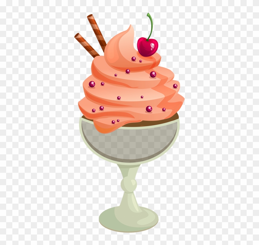 卡通粉色冰淇淋 - Happy National Frozen Yogurt Day, With Vanilla #1089003