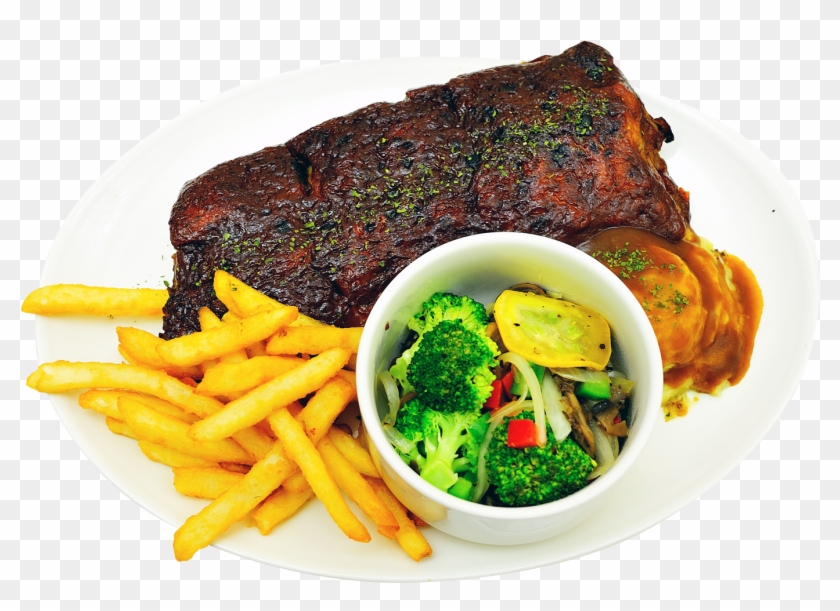 Grilled Food Clipart Steak Frite - Plate Of Food Png #1089012