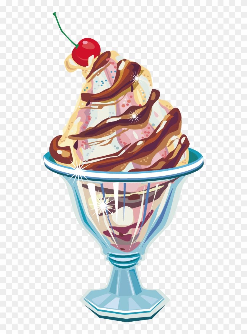 卡通杯子冰淇淋 - Ice Cream In Glass Bowl #1089025