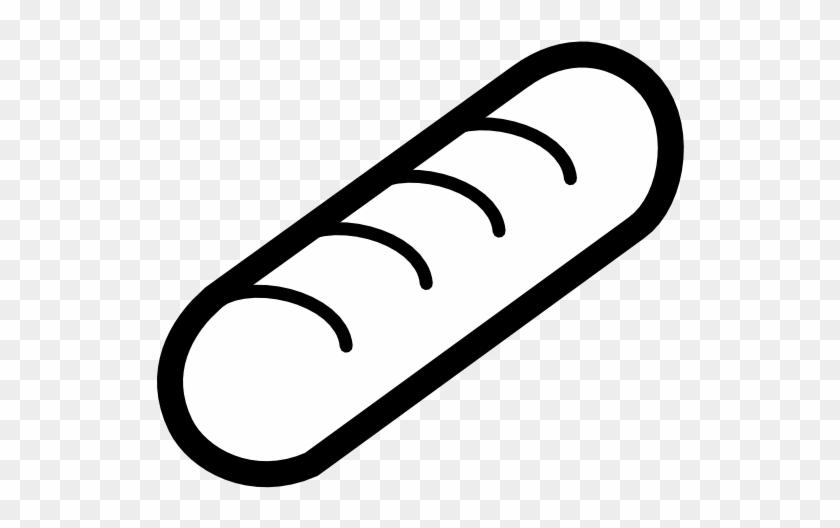 French Baguette Clip Art - Hotdog Black And White Clipart #1089177