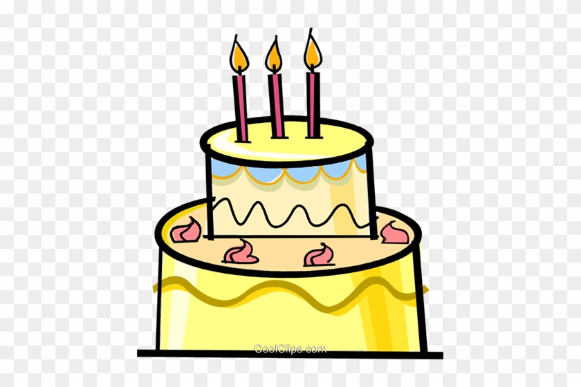 Torta De Cumpleaños Libres De Derechos Ilustraciones - Birthday Cake With 3 Candles #1089439