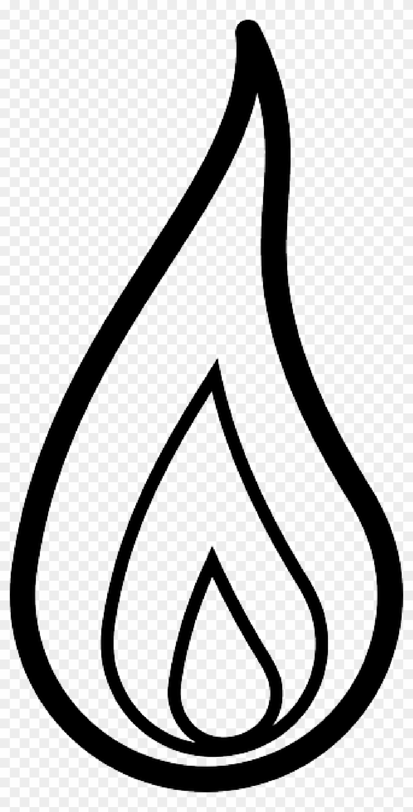 Drawn Candle Outline - Flame Clipart Black And White #1089482