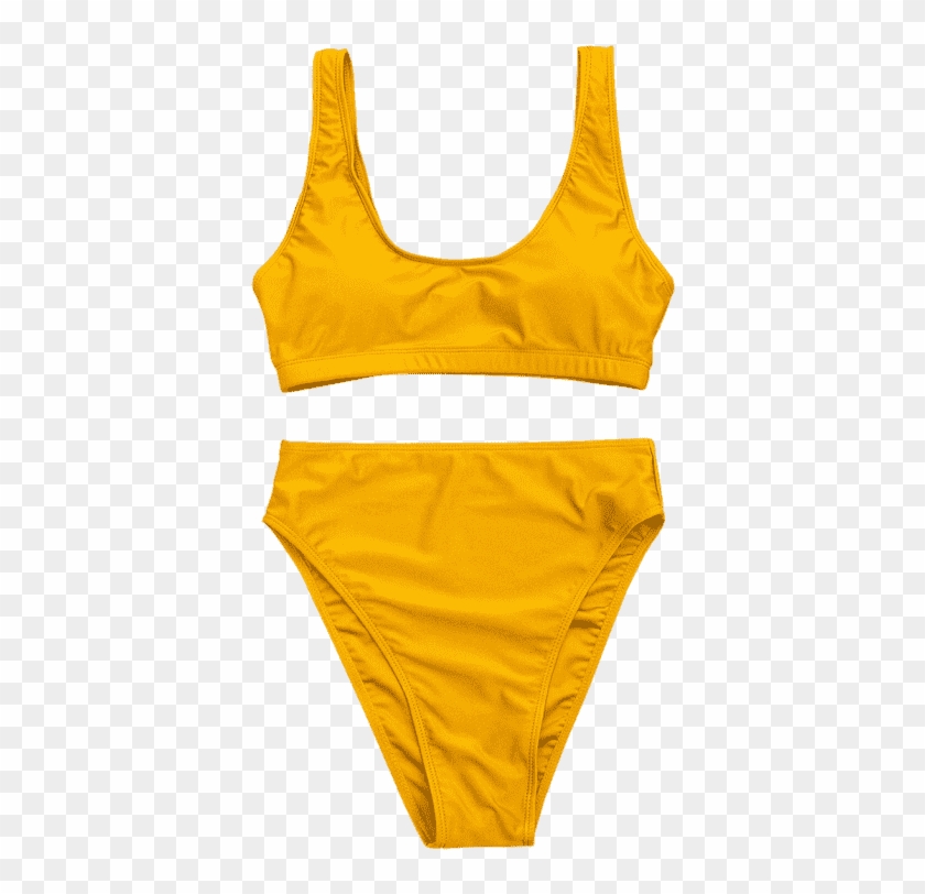Hoch Geschnittene Scoop Bralette Bikini Set - Bikini #1089683