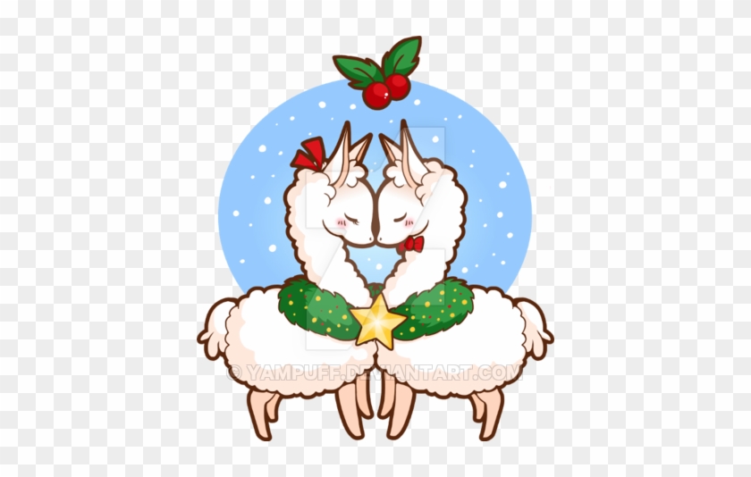 Holiday Love Llamas By Yampuff - Holiday Love Llamas Keychain, Adult Unisex, Size: 2.25", #1089828