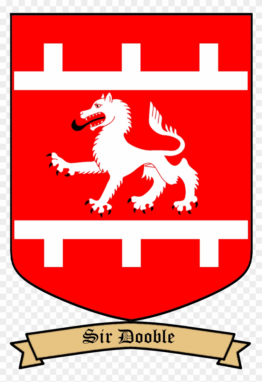 Gules, A Wolf Passant Argent Between A Pair Of Labels - Emblem #1089959