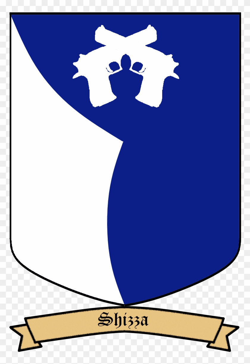 Azure, A Gore Argent, In Chief Crossed Pistols Argent - Crest #1090055