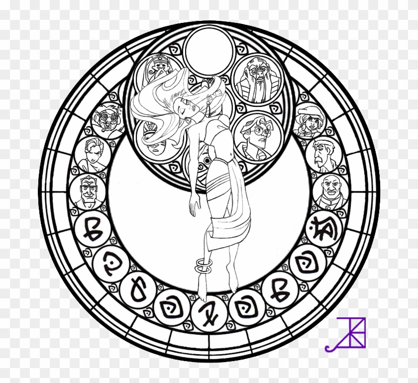 Kida Stained Glass Line Art By Akili Amethyst - Kingdom Hearts Stained Glass #1090263