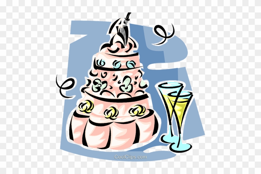 Champagne Wedding Cake Clipart - Cake #1090476