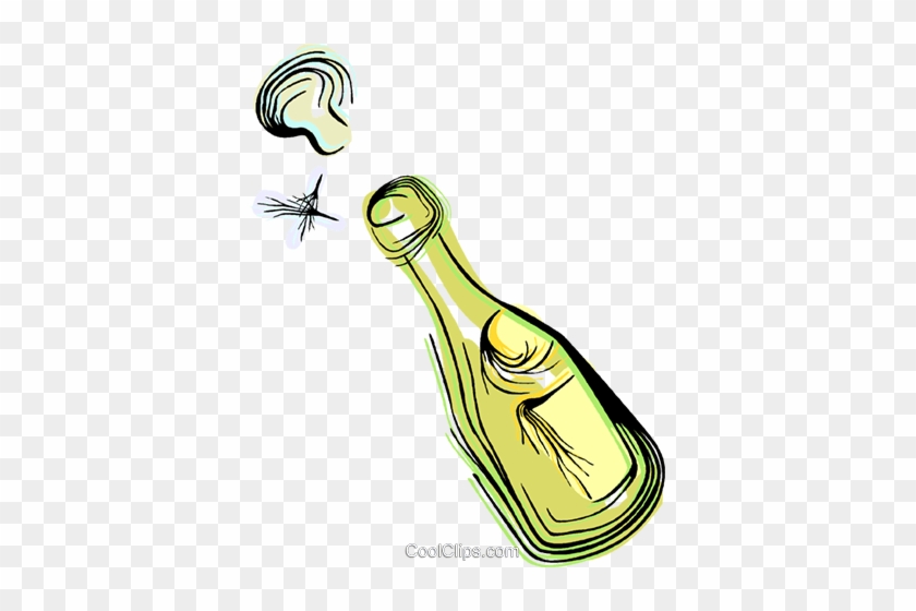 Champagne Bottle Royalty Free Vector Clip Art Illustration - Champagne Bottle Royalty Free Vector Clip Art Illustration #1090478