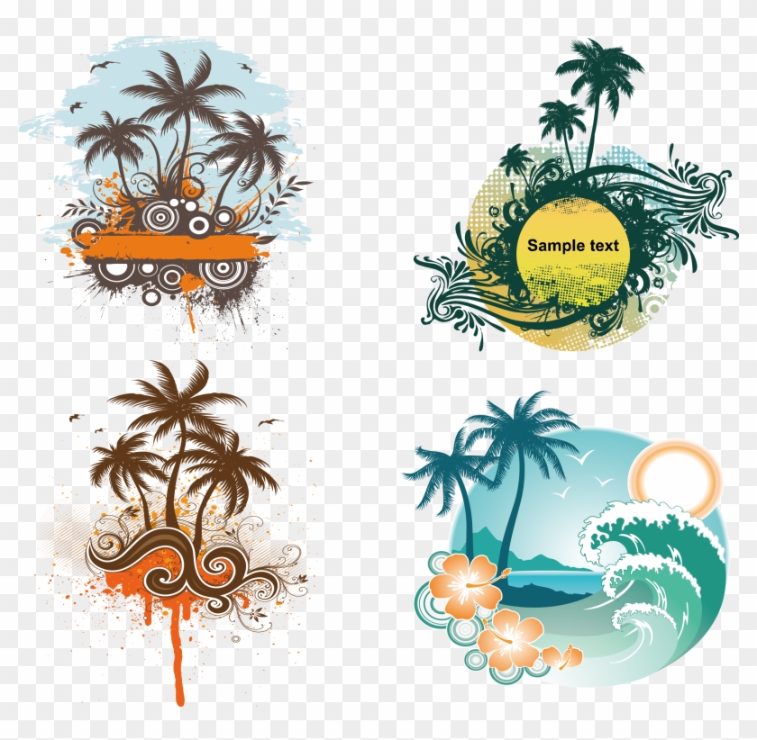 Coconut Euclidean Vector Graphic Design - Island Breeze Shower Curtain #1090561
