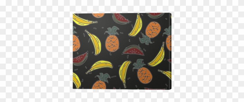 Beautiful Hand Drawn Pattern With Bananas, Watermelon, - Wallpaper #1090576