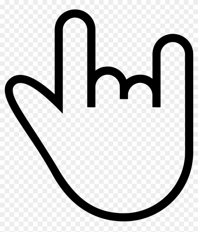 Rock N Roll Gesture Outlined Hand Symbol Comments - Rock And Roll Symbol #1090595