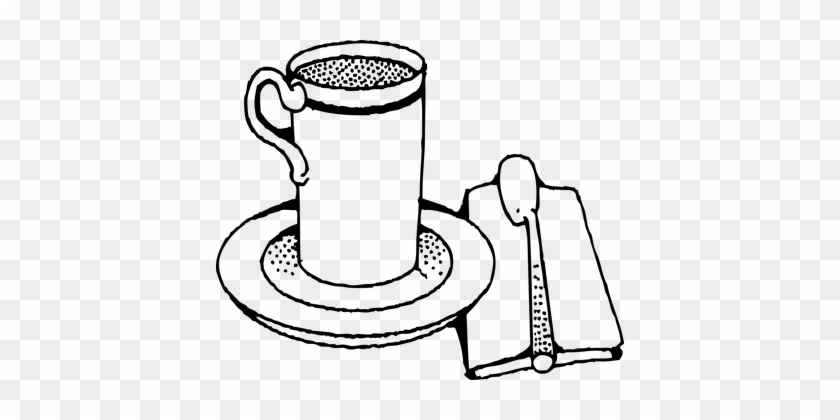Coffee Mug, Tea Mug, Coffee, Tea - Black And White Breakfast Clipart #1090614