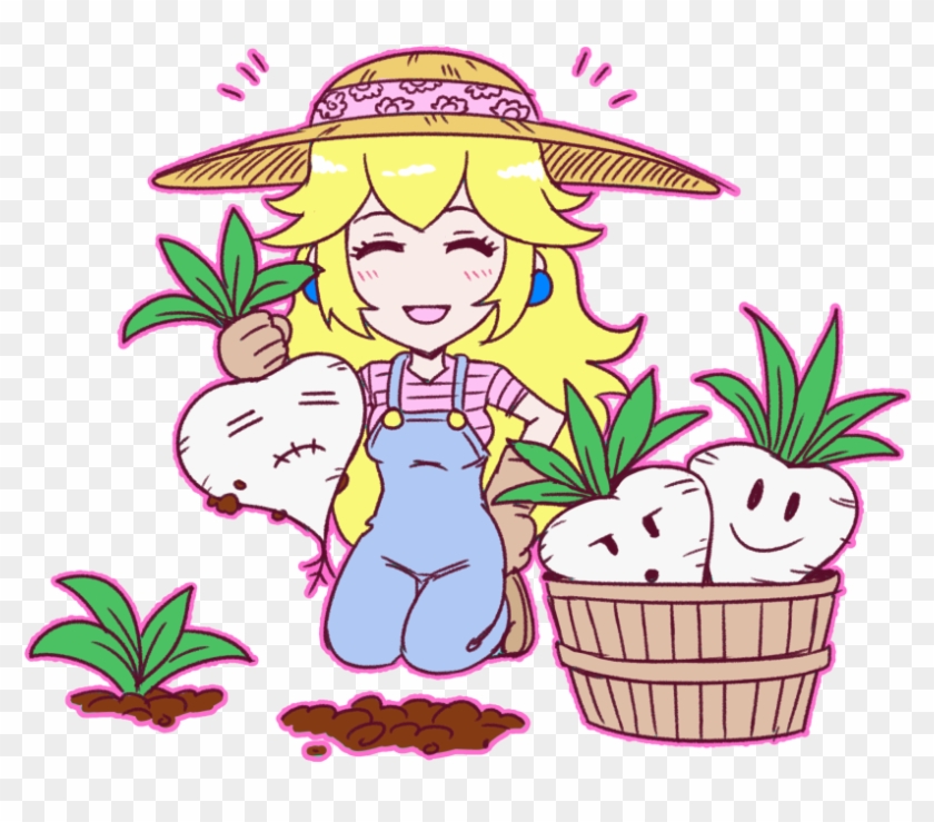 Chibi Clipart Farmer - Akai Riot Princess Peach #1090779