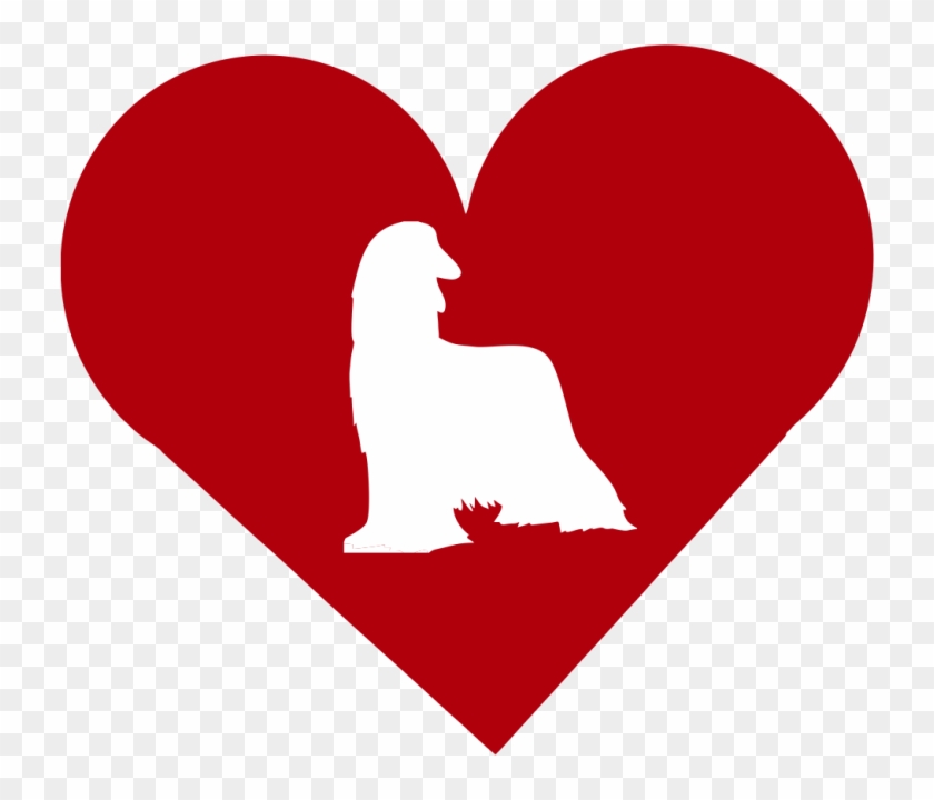 Afghan Hound In Heart Outdoor Vinyl Silhouette - Dog Breed #1090967