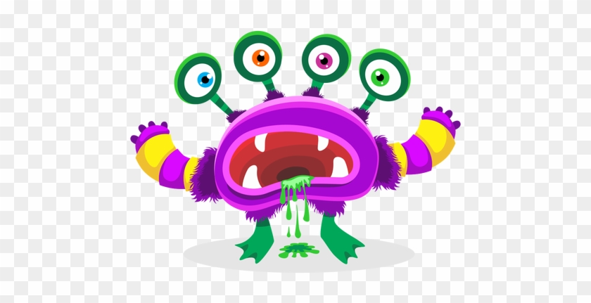 Four Eyed Monster Illustration Transparent Png - Monster #1091372