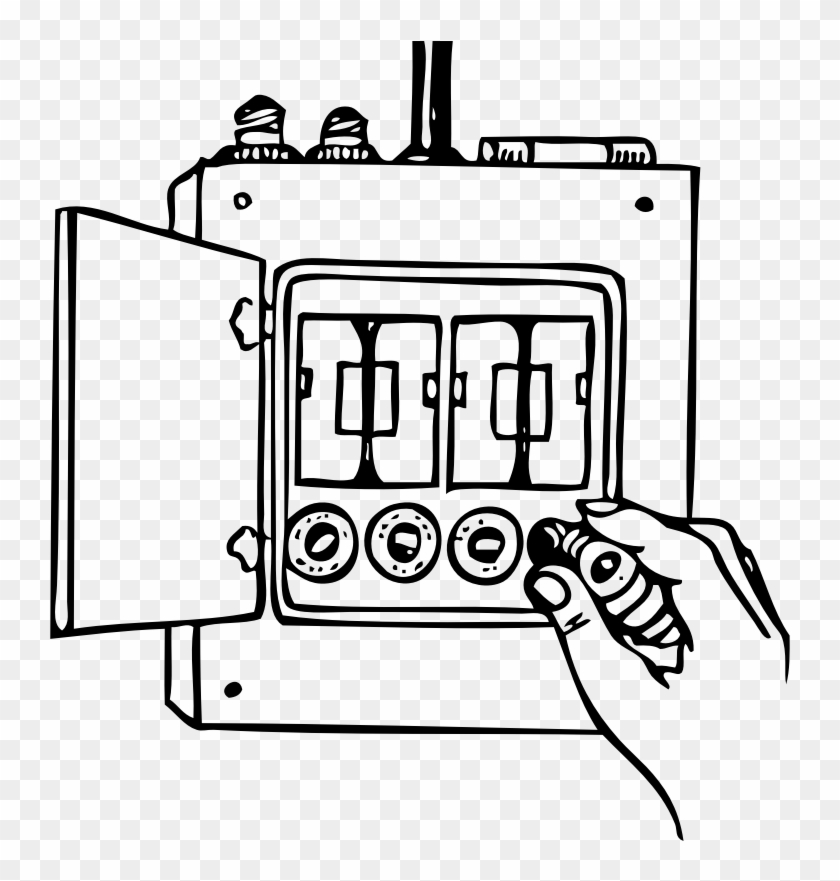 Clipart - Fuse Box - Safety At Home Outline #1091455