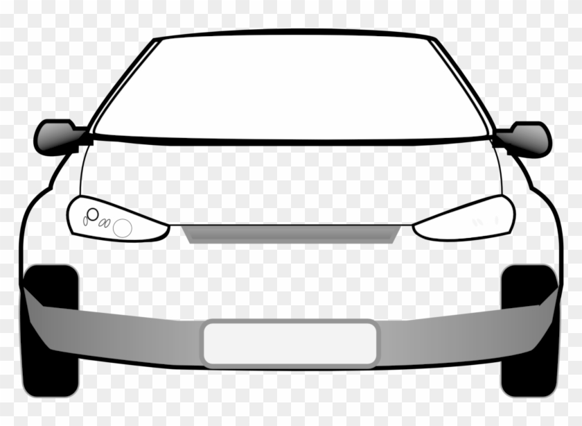 Car Clipart Black And White - Car Front Vector Png #1091460