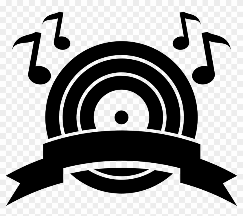 Music Boom Symbol Of A Musical Disc With Musical Notes - Music #1091539