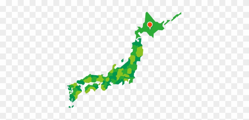 A Resort Nestled In The Luxuriant Nature Of Hokkaido - Japan Map Drawn Green #1091542