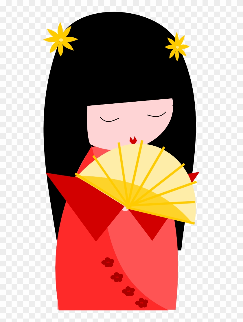 Meinlilapark Back To School Free Printables - Japanese Girl With Fan Clipart #1091574