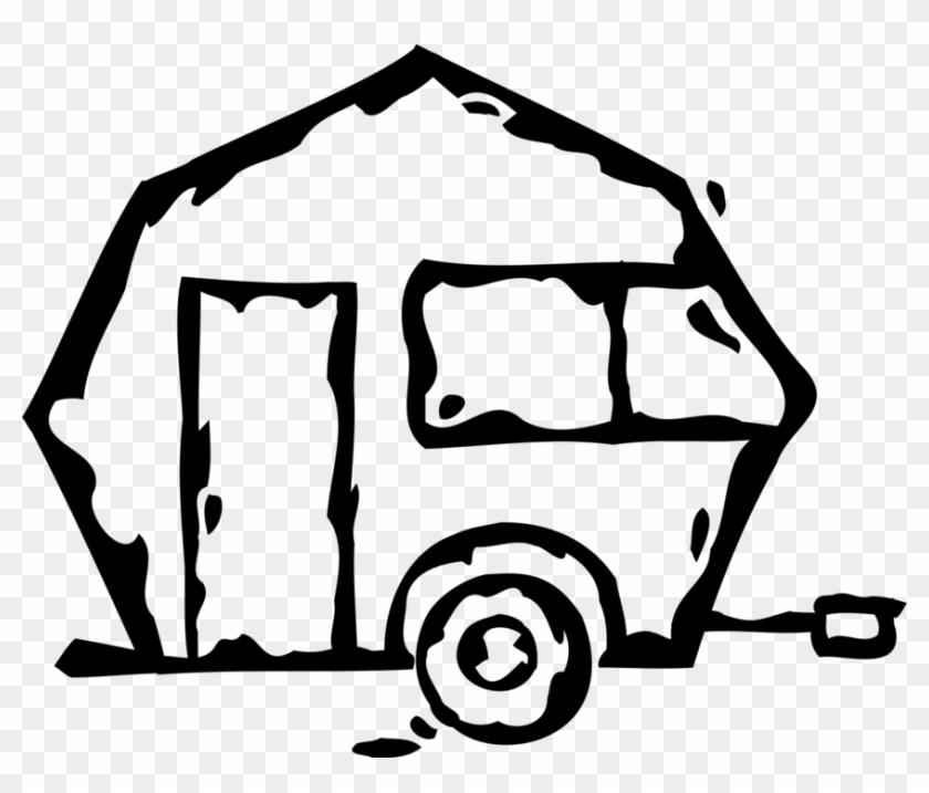 Vector Illustration Of Recreational Vehicle Camping - Trailer Trash #1091587