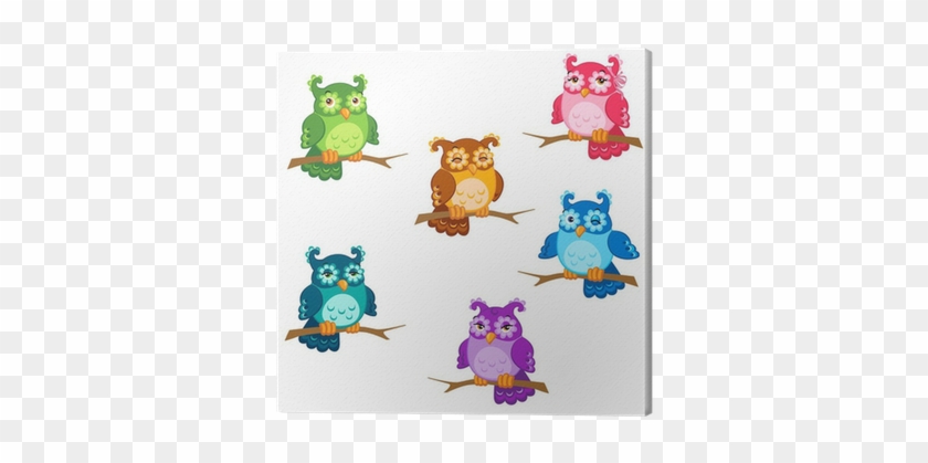 Set Of Cute Six Cartoon Owls With Various Emotions - Clip Art #1091617