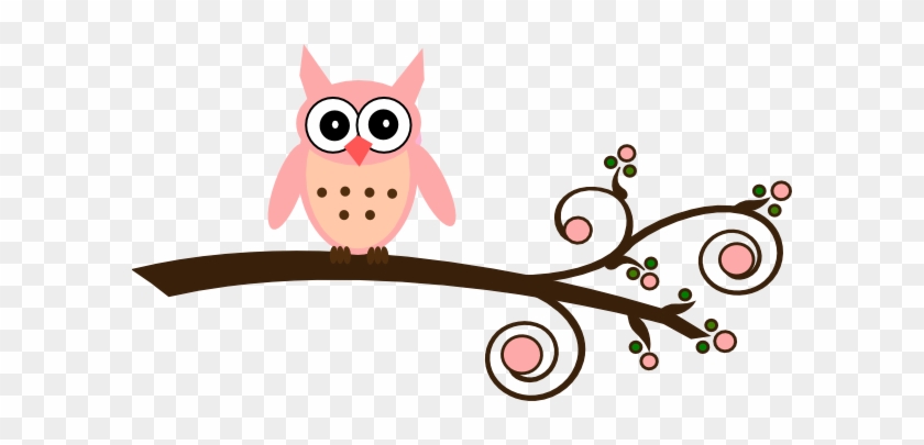 Mirabella Owl On Branch Clip Art At Clker - Baby Owls Clip Art #1091631