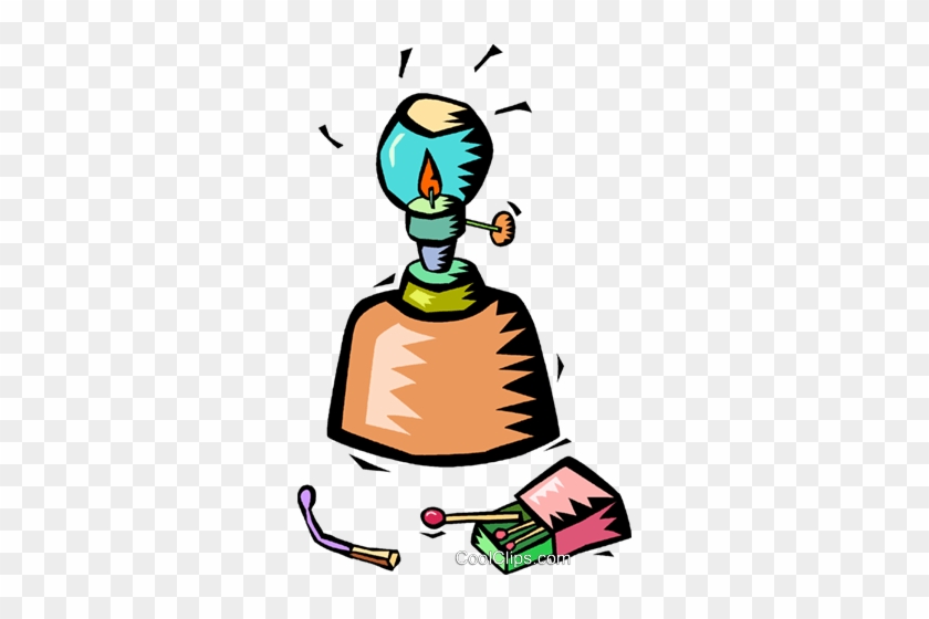 Oil Lamp With A Box Of Matches Royalty Free Vector - Clip Art #1091791
