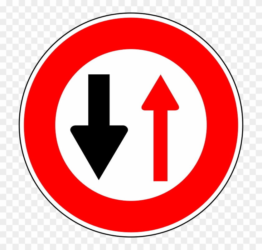 Oncoming Traffic Has Priority, Traffic Sign, Sign - Panneau B15 #1091832