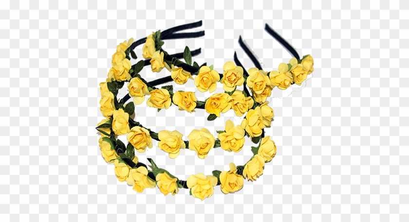Paper Flower Alice Band Golden Yellow - Yellow #1091875