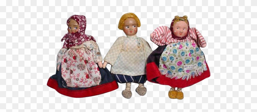 3 Cloth 4 Inch Dolls From The 1930's Made In The Soviet - Doll #1092033