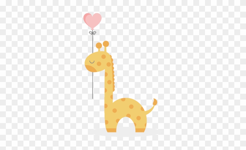 Giraffe With Heart Balloon Svg Cutting File Baby Svg - Illustration #1092397