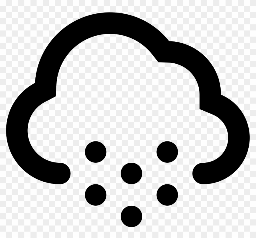 Cold Hail Falling Of A Cloud Weather Interface Symbol - Weather Symbol For Hail #1092423