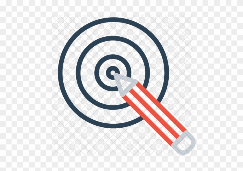 Pencil, Dart, Board, Idea, Goal, Target, Bullseye Icon - Bullseye #1092554