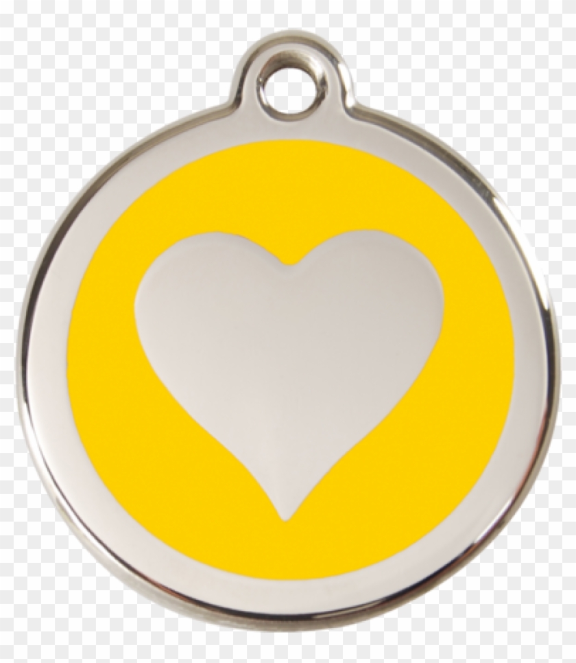 More Views - Red Dingo Heart Cat Id Tag - Yellow #1092615