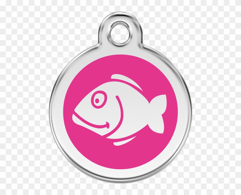 Pet Id Tag - Red Dingo Fish Cat Id Tag - Hot Pink #1092659