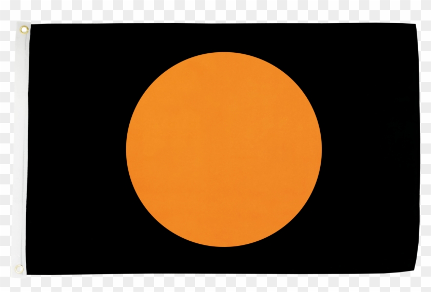 Black With Orange Circle Flag - Circle #1092726