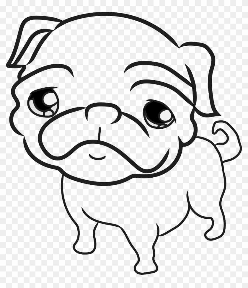 Pug - Pug Drawing Template #1092787