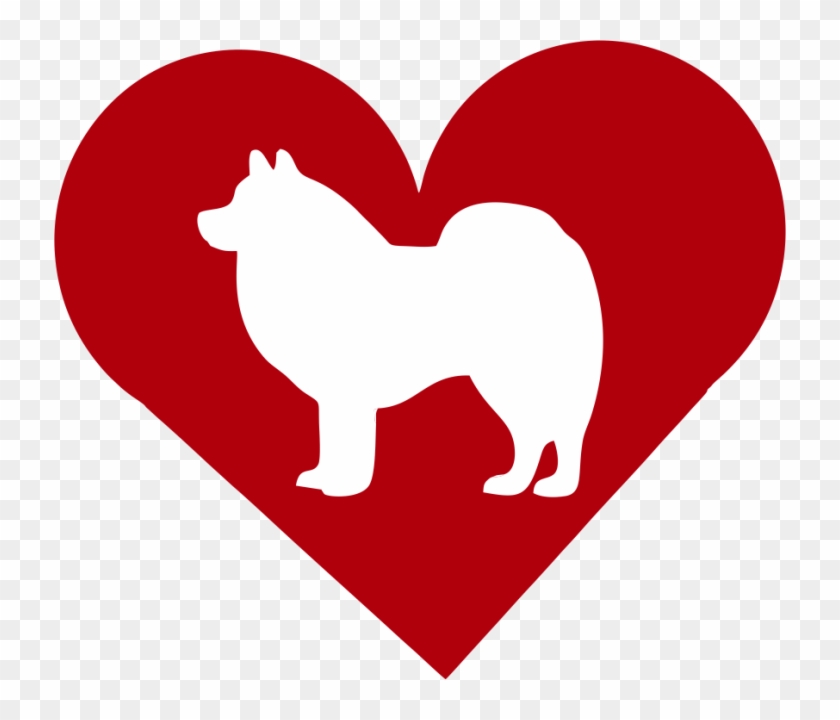 American Eskimo Dog In Heart Outdoor Vinyl Silhouette - Companion Dog #1092788